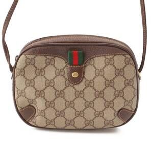 Gucci Sherry Line GG Supreme Round Shoulder Bag Brown